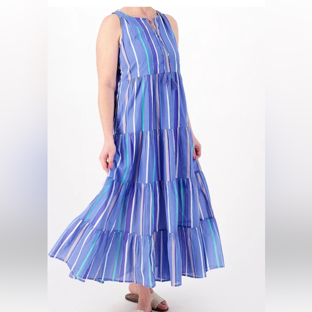 365 destinations Striped Blue Maxi Dress